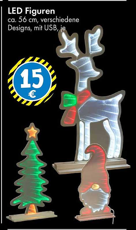 LED Figuren ca. 56 cm, verschiedene Designs, mit USB, je