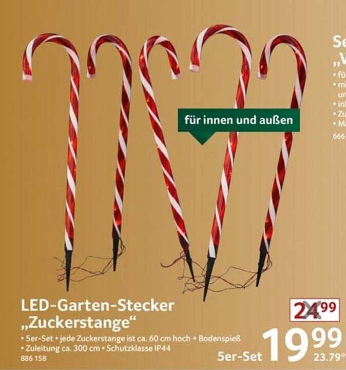LED-Garten-Stecker "Zuckerstange"