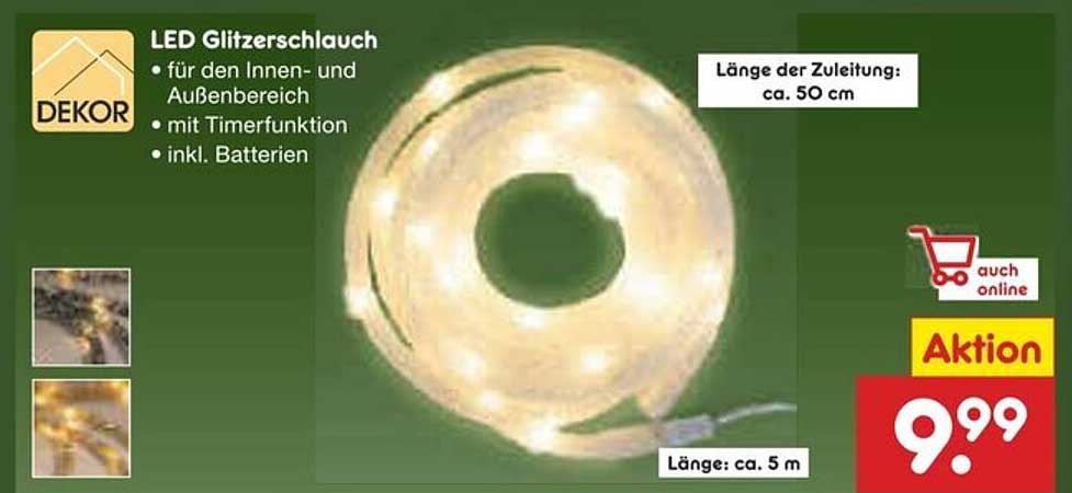 LED Glitzerschlauch für Innen- und Außenbereich mit Timerfunktion