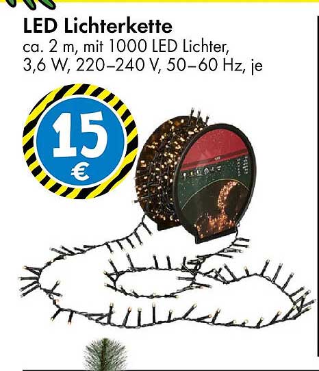 LED Lichterkette ca. 2 m mit 1000 LED Lichtern