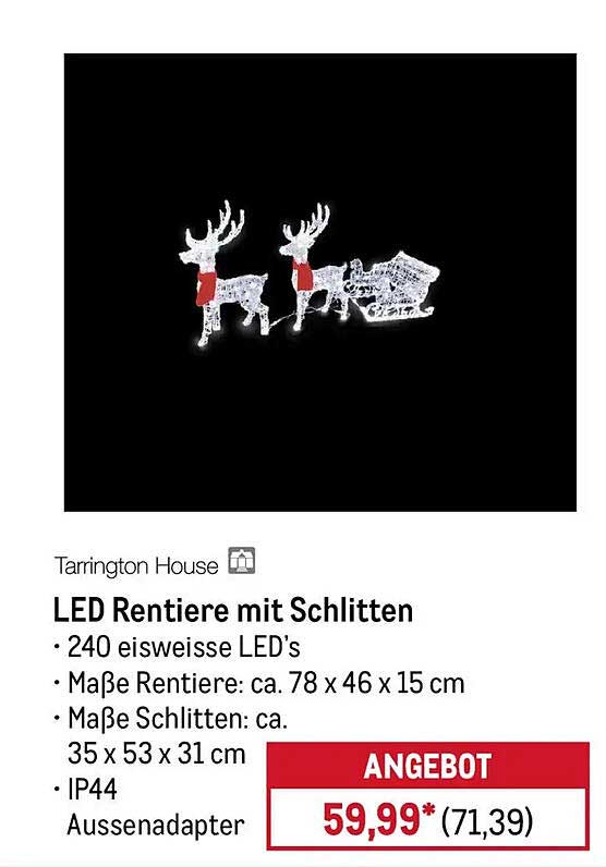 LED Rentiere mit Schlitten