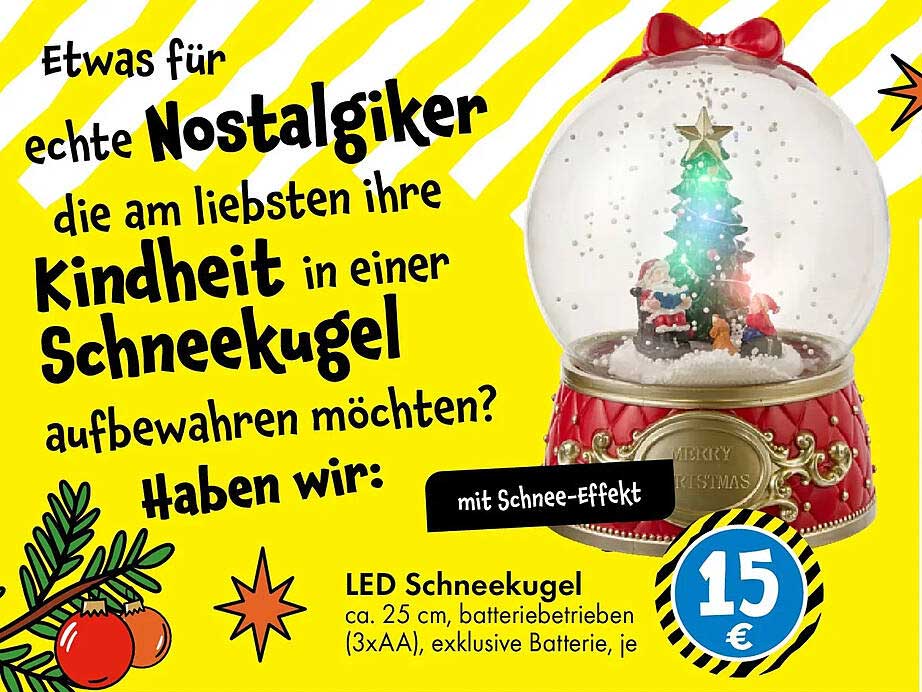 LED Schneekugel mit Schnee-Effekt