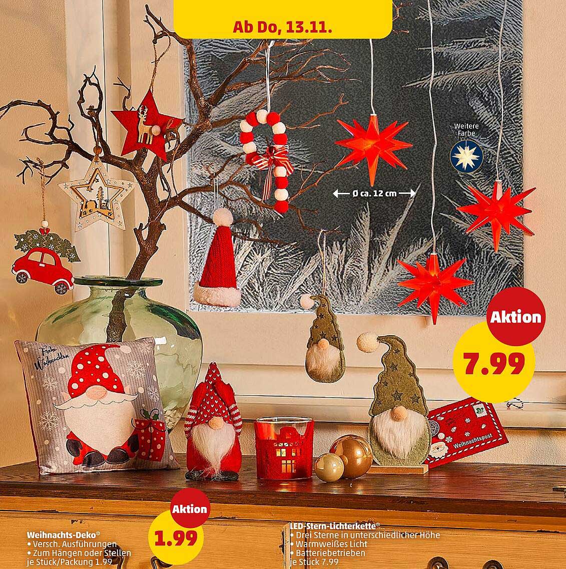 LED-Stern-Lichterkette - Drei Sterne in unterschiedlichen Höhen - Warmweißes Licht Batteriebetrieben