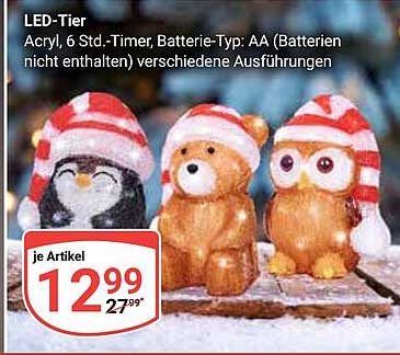 LED-Tier mit 6 Std.-Timer – Weihnachtsdekoration für Ihr Zuhause