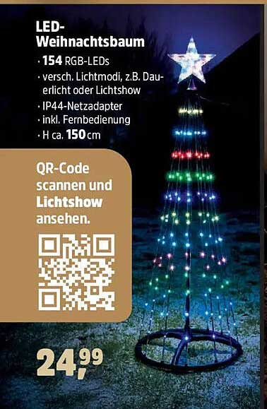 LED-Weihnachtsbaum mit 154 RGB-LEDs