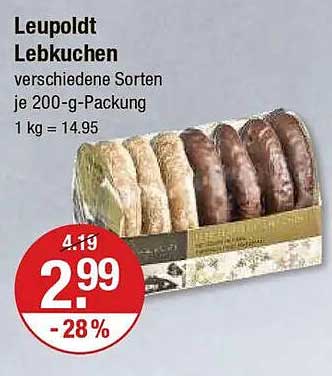 Leupoldt Lebkuchen - verschiedene Sorten je 200-g-Packung