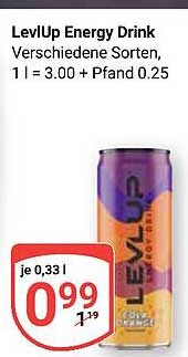 LevLUp Energy Drink - Verschiedene Sorten