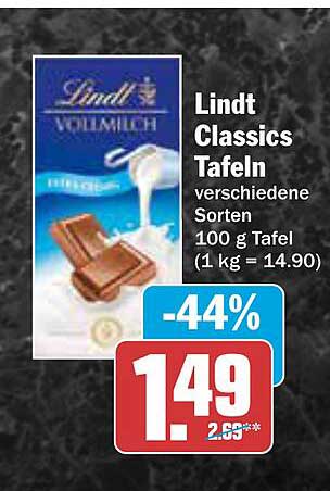Lindt Classics Tafeln - verschiedene Sorten