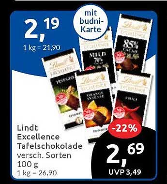 Lindt Excellence Tafelschokolade - verschiedene Sorten 100 g