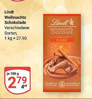 Lindt Weihnachts Schokolade - Verschiedene Sorten