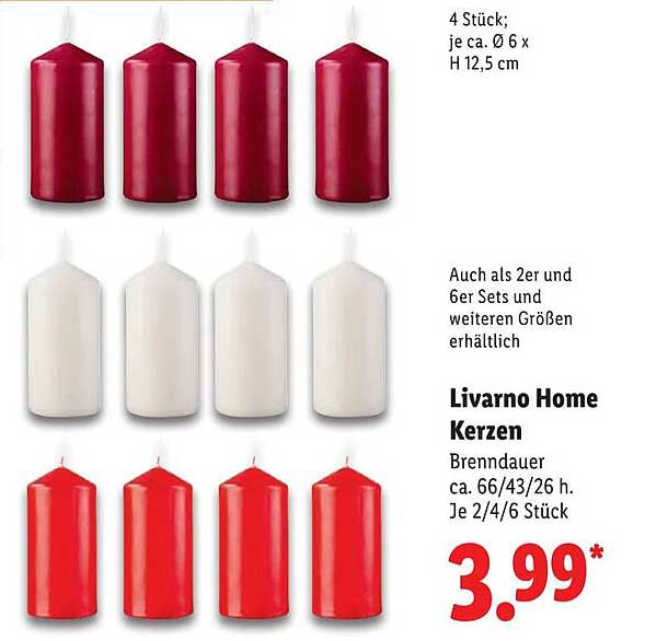 Livorno Home Kerzen 4 Stück