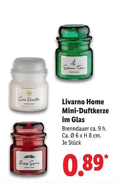Livorno Home Mini-Duftkerze im Glas