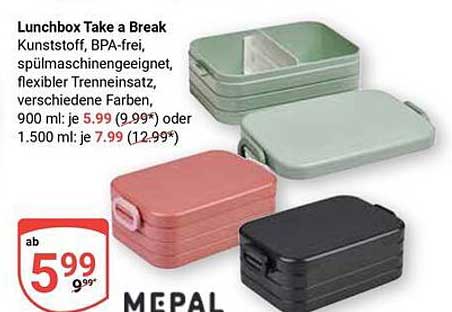 Lunchbox Take a Break - Kunstoff, BPA-frei, spülmaschinen geeignet