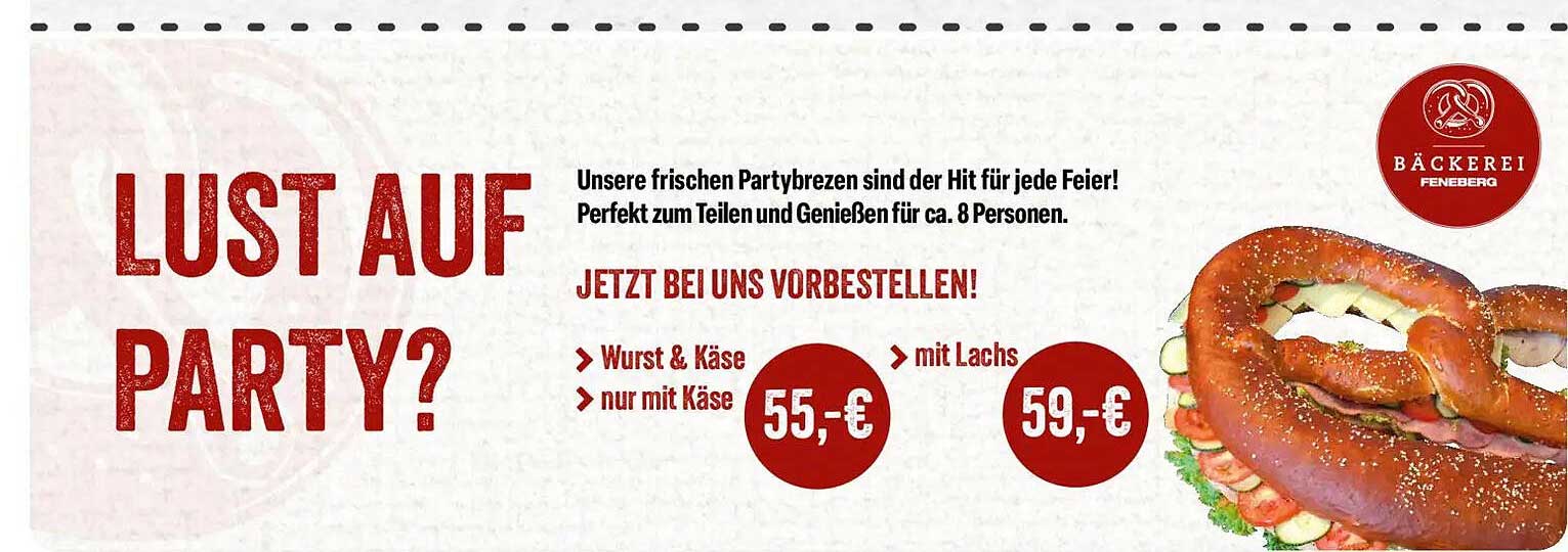 Lust auf Party? Frische Partybrezen von Bäckerei Feneberg