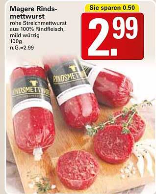 Magere Rindsmettwurst - 100% Rindfleisch