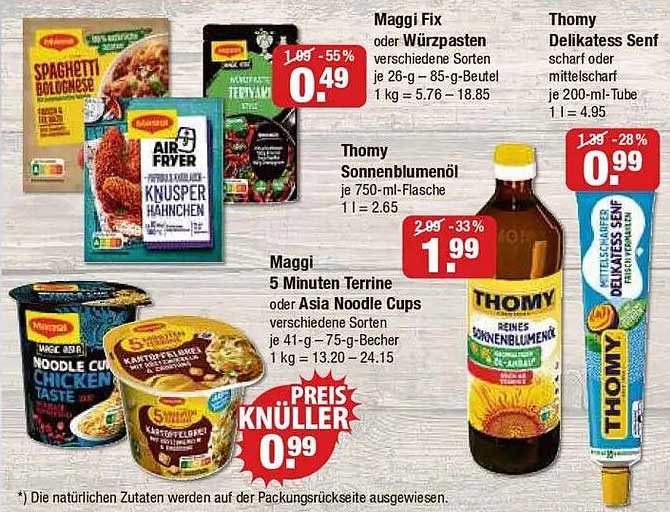 Maggi 5 Minuten Terrine oder Asia Noodle Cups - Preis-Knüller!
