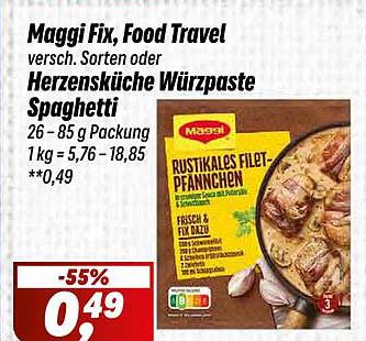 Maggi Fix, Food Travel - Herzensküche Würzpaste Spaghetti