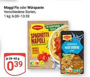Maggi Fix oder Würzpaste - Verschiedene Sorten