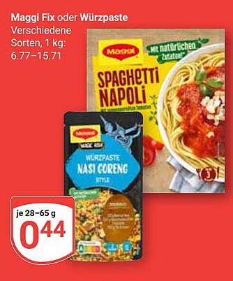 Maggi Fix oder Würzpaste - Verschiedene Sorten
