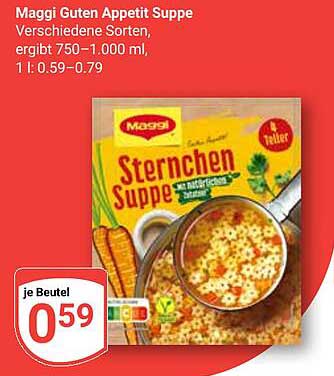 Maggi Guten Appetit Sternchen Suppe, verschiedene Sorten