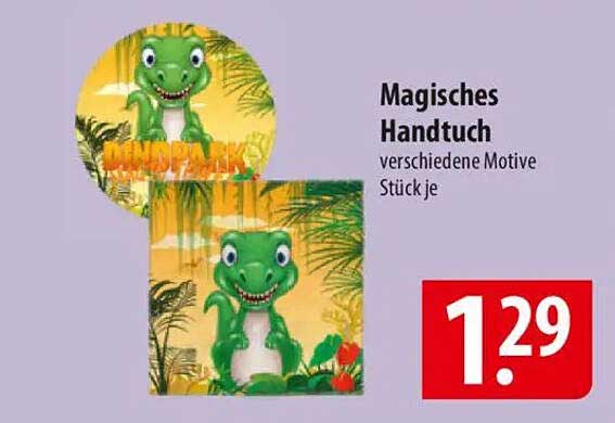 Magisches Handtuch verschiedene Motive Stück je