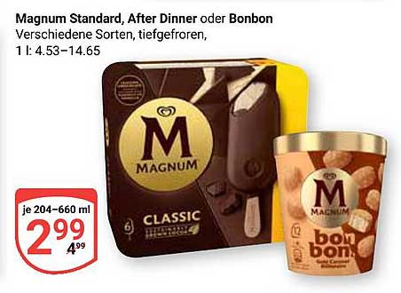 Magnum Standard, After Dinner oder Bonbon - verschiedene Sorten