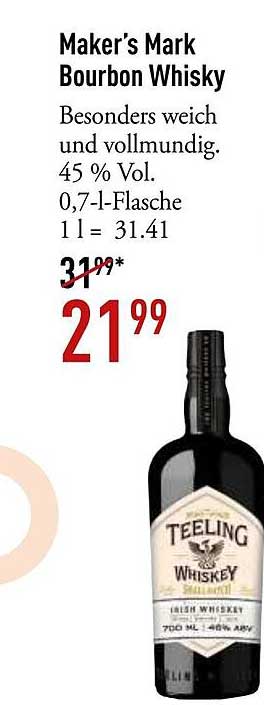 Maker's Mark Bourbon Whisky 0,7 l