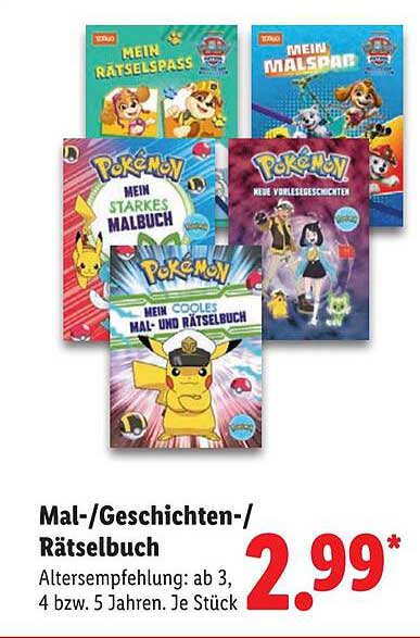 Mal-/Geschichten-/Rätselbuch