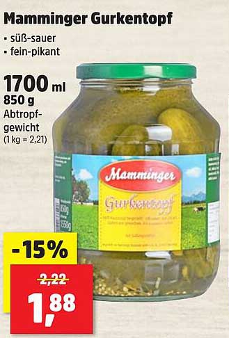 MamFinger Gurkentopf 1700 ml - süß-sauer & fein-pikant