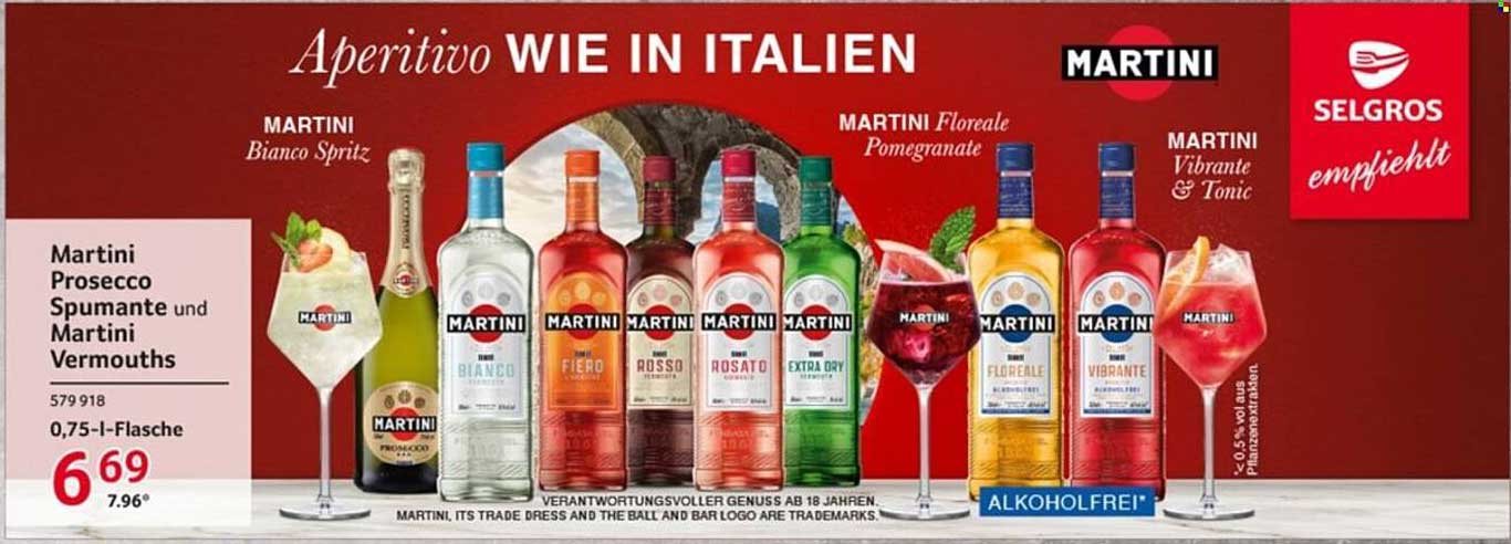 Martini Prosecco Spumante und Martini Vermouths 0,75 l-Flasche