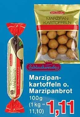 Marzipankartoffeln oder Marzipanbrot - 100g für nur 1,11