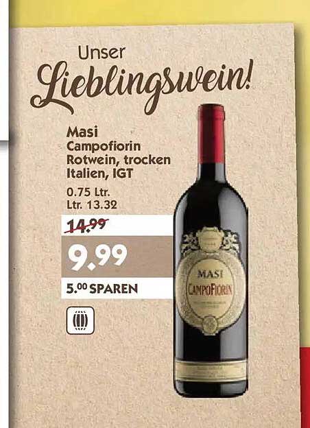 Masi Campofiorin Rotwein, trocken, Italien, IGT - 0.75 L
