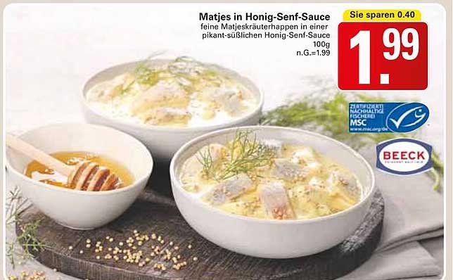 Matjes in Honig-Senf-Sauce