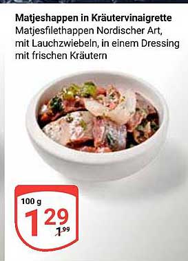 Matjesfilethappen in Kräutervinaigrette