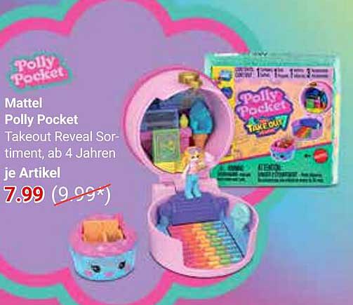 Mattel Polly Pocket Takeout Reveal Sortiment, ab 4 Jahren