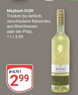 Maybach DQW - Trocken bis lieblich, 0,75 l