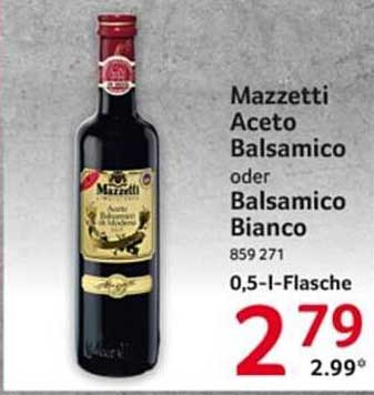 Mazzetti Aceto Balsamico oder Balsamico Bianco 0,5 l-Flasche