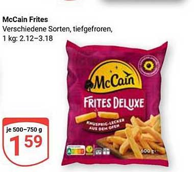 McCain Frites Deluxe 500 g, tiefgefroren