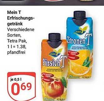 Mein T Erfrischungsgetränk - Verschiedene Sorten