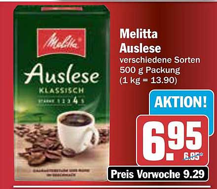 Melitta Auslese - verschiedene Sorten 500 g Packung