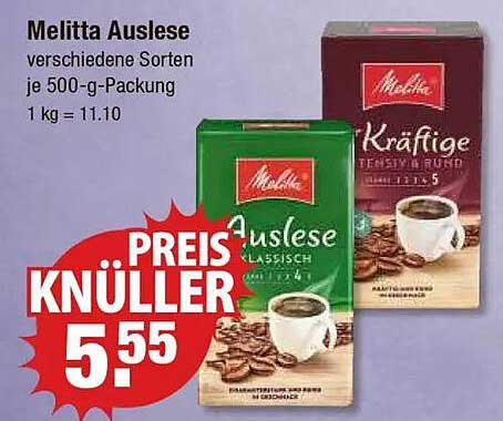 Melitta Auslese - Verschiedene Sorten je 500-g-Packung