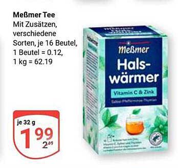 Meßmer Halswärmer Tee mit Vitamin C & Zink