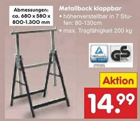 Metallbock klappbar