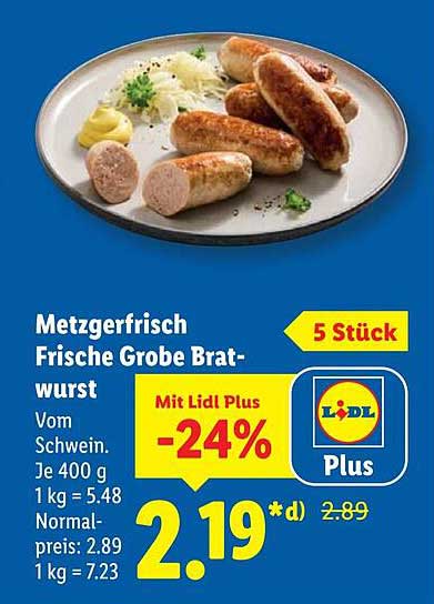 Metzgerfrisch Frische Grobe Bratwurst