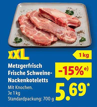 Metzgerfrisch Frische Schweine-Nackensteaks, 1 kg