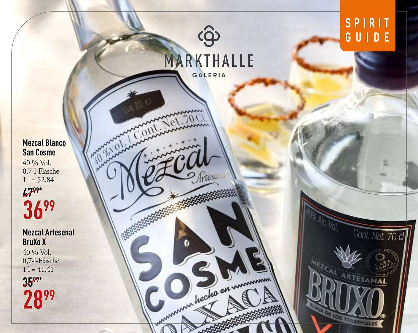 Mezcal Blanco San Cosme und Mezcal Artesanal BruXo X