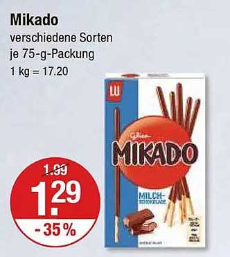 Mikado verschiedene Sorten je 75-g-Packung