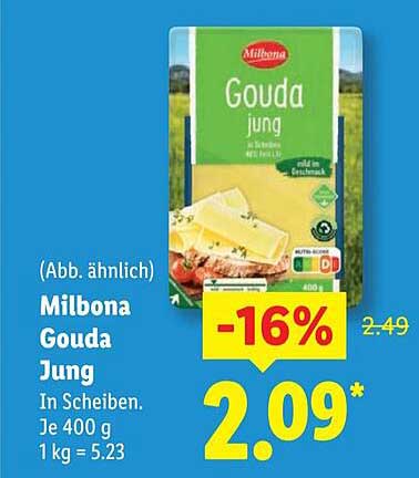 Milbona Gouda Jung in Scheiben