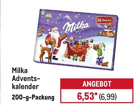 Milka Adventskalender 200-g-Packung
