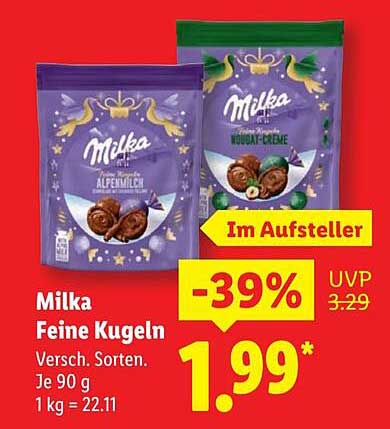 Milka Feine Kugeln – Verschiedene Sorten